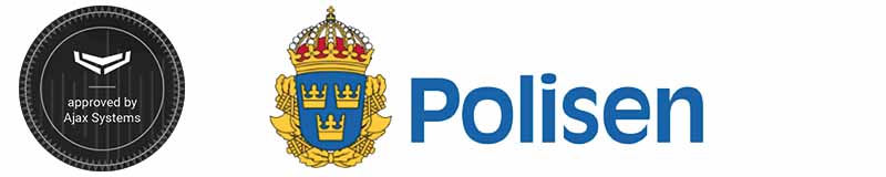 Designlarm är Polisgodkänd larminstallatör och certifierad Ajax larm specialist och återförsäljare